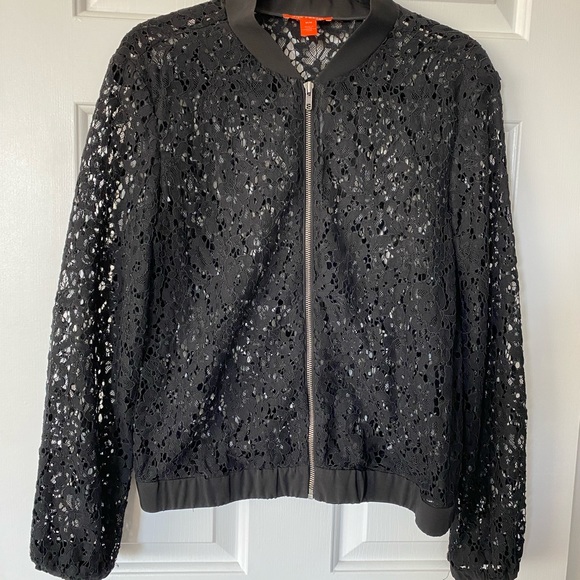 Black Lace Bomber Jacket | Joe Fresh | Size M - Picture 4 of 5